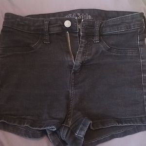 Black Denim Stretch Shorts
